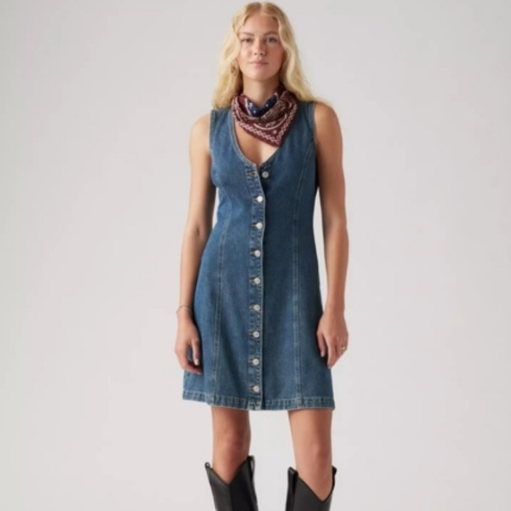 Levi's Thora Button-Front Denim Dress